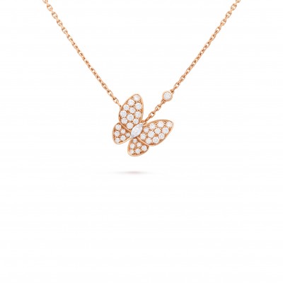VAN CLEEF ARPELS TWO BUTTERFLY PENDANT VCARO3F500